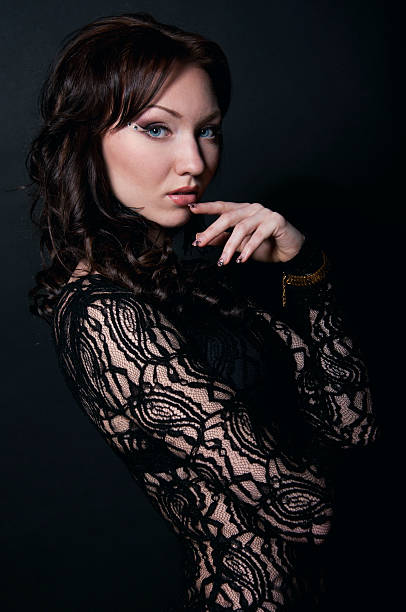 istock Mysterious woman in lace top 177830762