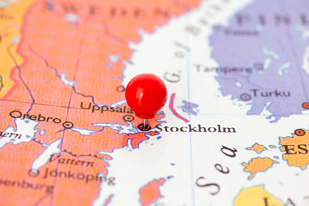 istock Red Pushpin on Map of Sweden 177831011