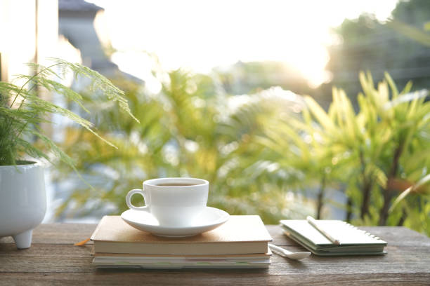 istock White coffee cup and diary notebooks and plant pot chill outdoor drinking 1778313188
