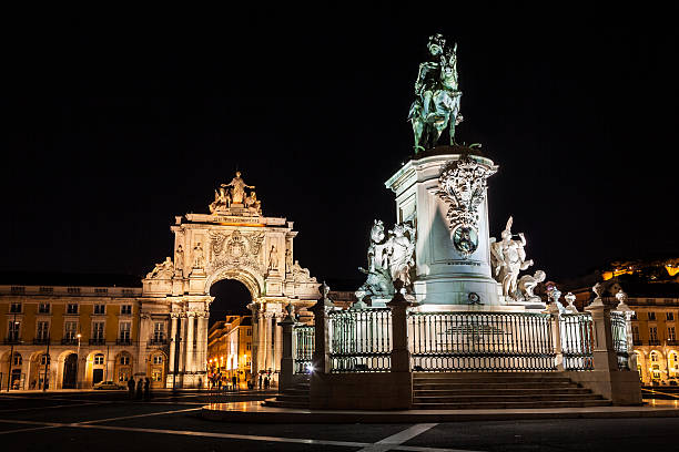 istock Commerce square of Lisboa at night, Portugal 177831579