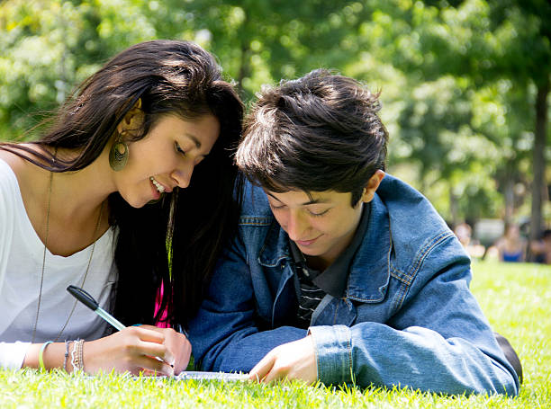 istock Friends studying at the park 177831933