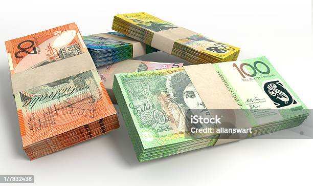 Dollaro Australiano Note Pacchetti Stack - Fotografie stock e altre immagini di Australia - Australia, Banconota, Fascio