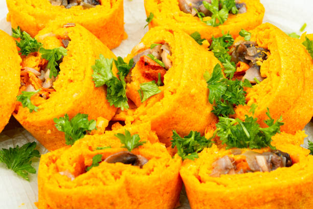 istock Pumpkin rolls, pie with mushrooms 1778324380