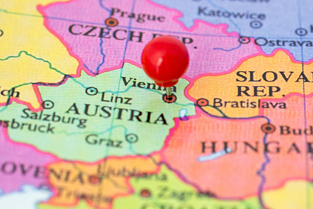 istock Red Pushpin on Map of Austria 177832639