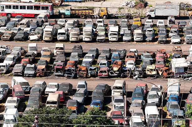 istock Junkyard with abandoned vehicles 177833305