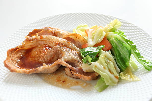 istock japanese cuisine, ginger sauce pan fried pork chop 177833514