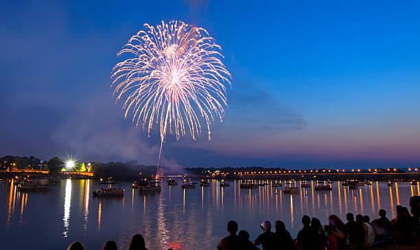 Fireworks Over the River Fireworks over the Susquehanna River at Harrisburg,Pennsylvania. harrisburg pennsylvania photos stock pictures, royalty-free photos & images