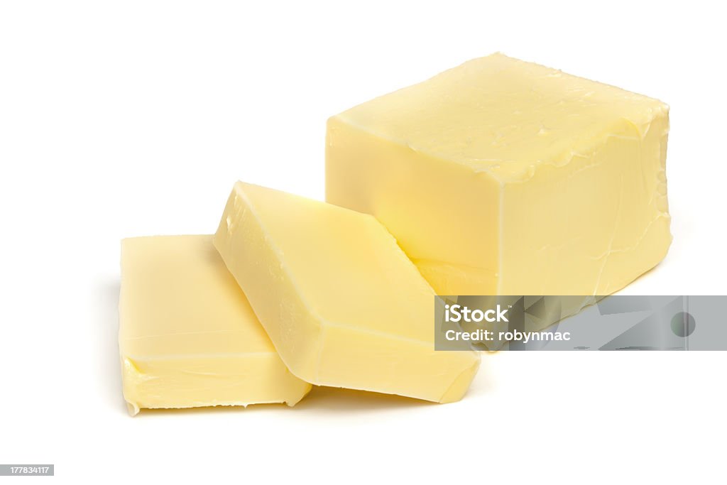 Butter Isolated on White Stick of butter, cut, isolated on white. Butter Stock Photo