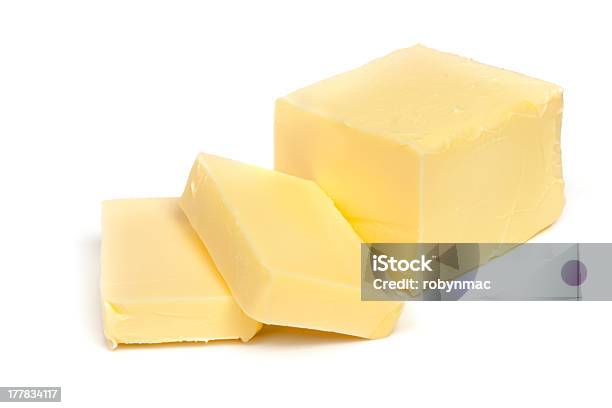 Butter Isolated On White Stock Photo - Download Image Now - Butter, White Background, Cut Out