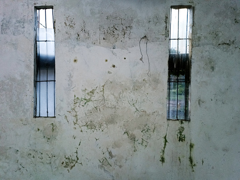 White Wall Texture with air ventilation window. Kediri, East Java, Indonesia. January 09, 2023