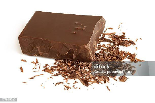 Chocolate Negro Foto de stock y más banco de imágenes de Alimento - Alimento, Blanco - Color, Bloque - Forma