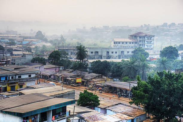 Big African city at dawn