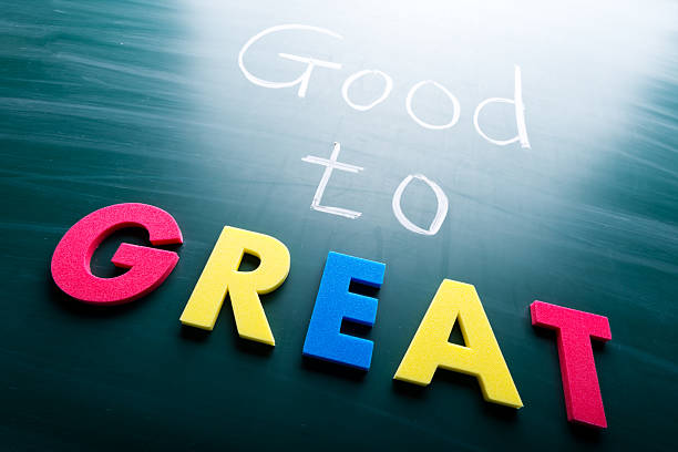 Words good to great on a blackboard