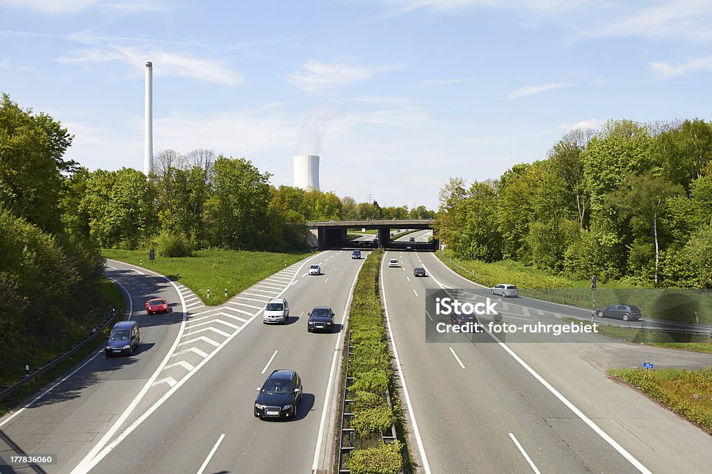 Junction Junction in the Ruhr area on a sunny day. Asphalt Stock Photo