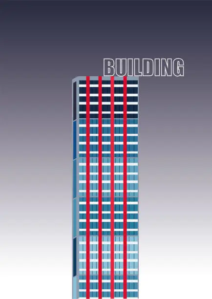 Vector illustration of Building Blue