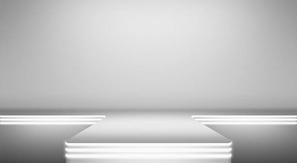 istock Clear empty photographer studio background to runway show. 177836978