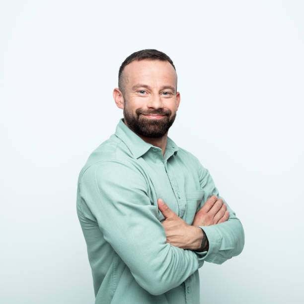 istock Portrait of pleased beared man 1778370887