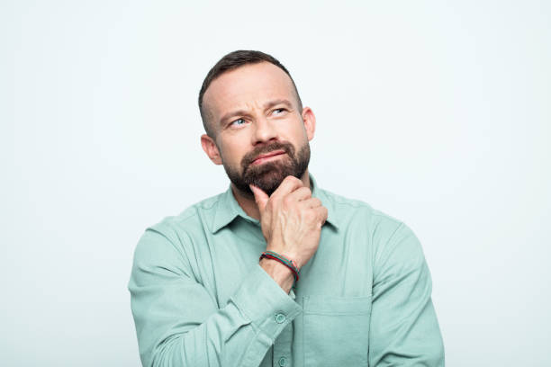 istock Portrait of thoughtful beared man 1778373022