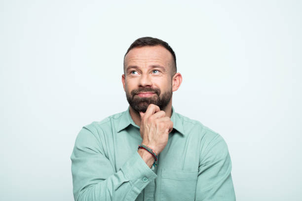 istock Portrait of thoughtful beared man 1778373056