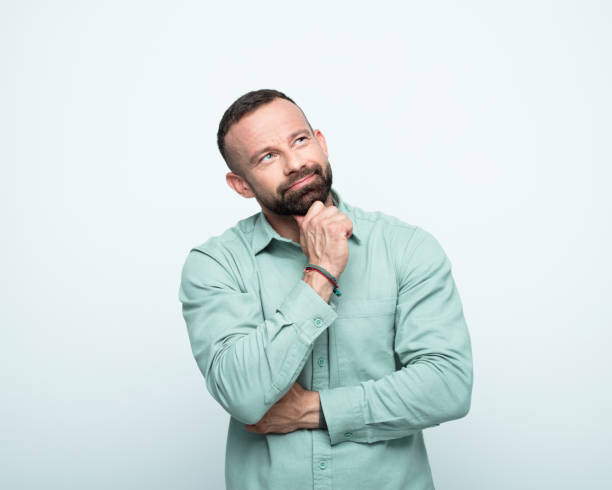 Portrait of thoughtful beared man