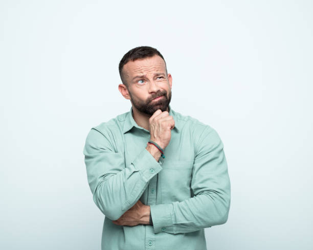 istock Portrait of worried beared man 1778376076