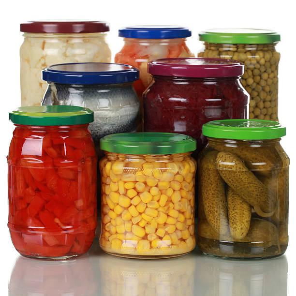 istock Preserved vegetables in glass jars 177837733