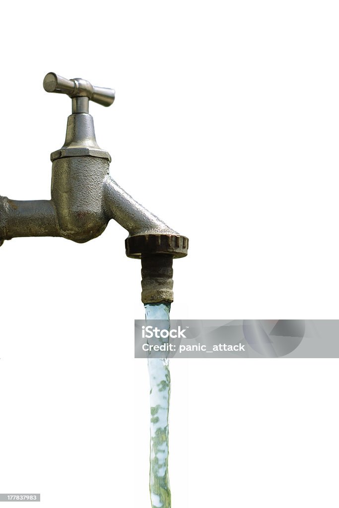 Wasser tap, isoliert auf weiss - Lizenzfrei Alt Stock-Foto