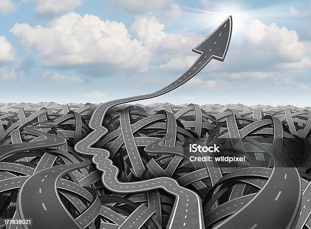 Planning And Success Strategy Stock Photo - Download Image Now - Road, Three Dimensional, Chaos