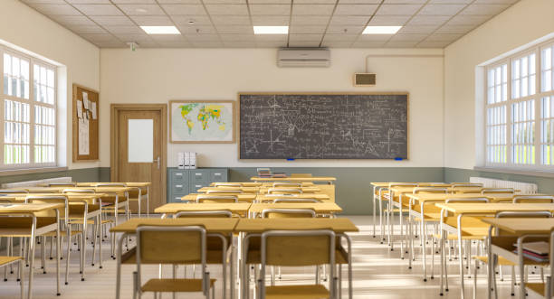 istock traditional Japanese wooden school interior. 1778384310