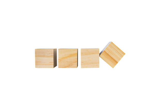 istock Wooden geometric shapes cube for conceptual design. Education game. isolated on a white background. 1778389146