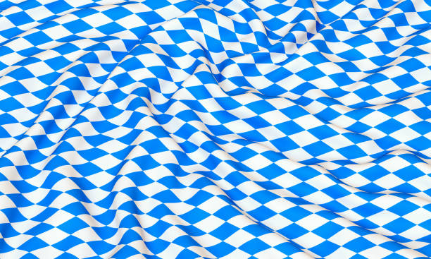 istock Bavarian flag with wrinkles. 1778389676