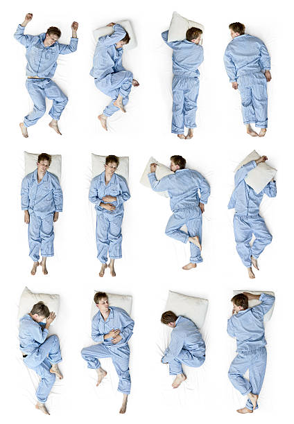 Sleeping positions Sleeping positions seen from top isolated on a white background positioning stock pictures, royalty-free photos & images