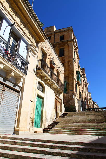 Traditional Maltese architecture in Valletta, Malta
