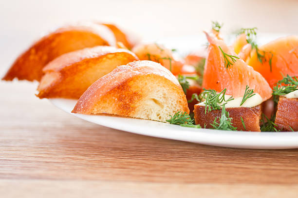 Fried toast with salted salmon