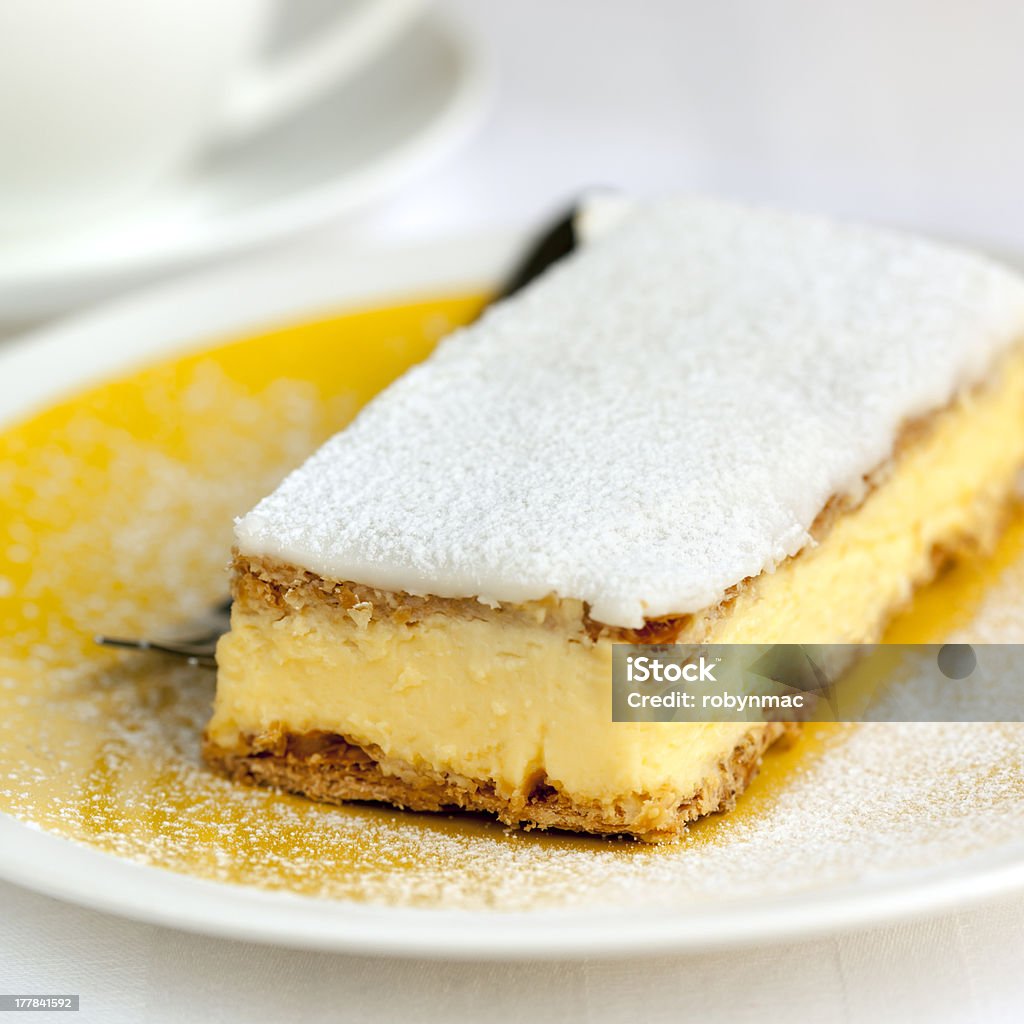 Vanilla Slice Vanilla slice or mille feuille pastry. Custard Stock Photo