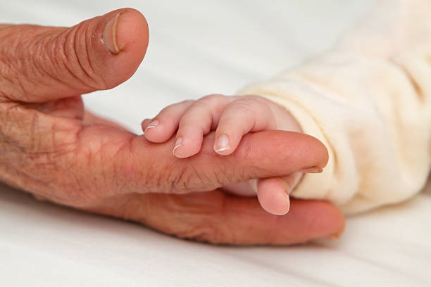 istock Baby Holding Great Grandma's Finger 177841760