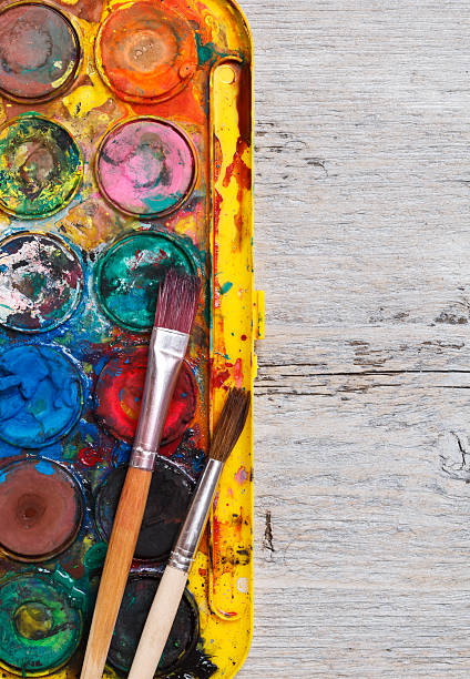 istock Used watercolor paintbox 177842573