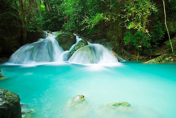 istock Blue stream waterfall in Kanjanaburi Thailand 177844178