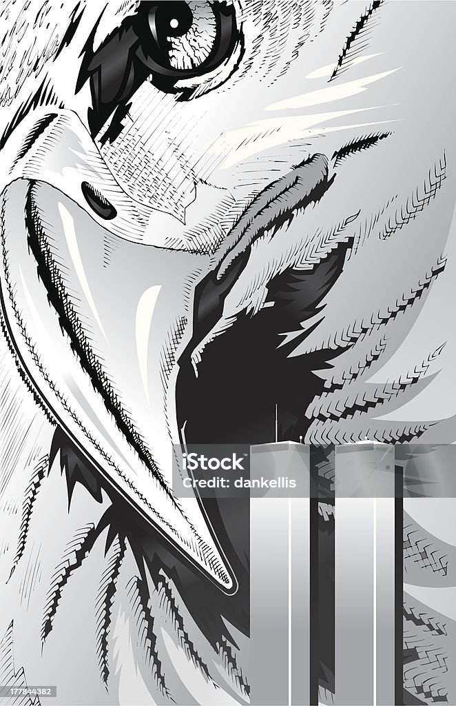 Американский Белоголовый орлан (911) - Векторная графика Воспоминание об 11 сентября роялти-фри