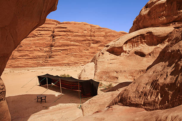 istock Bedouin tent in a rock valley 177844876