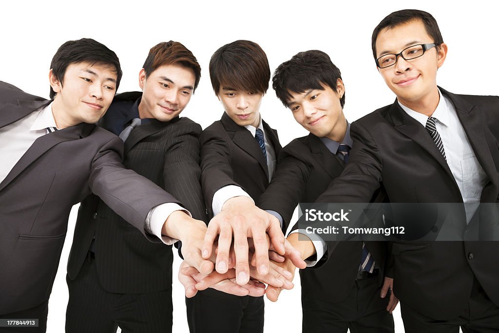 businessteam com mãos juntas - Foto de stock de Acordo royalty-free