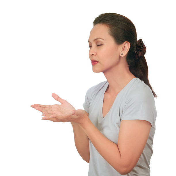 istock Isolated middle age woman with relaxing expression 177844962