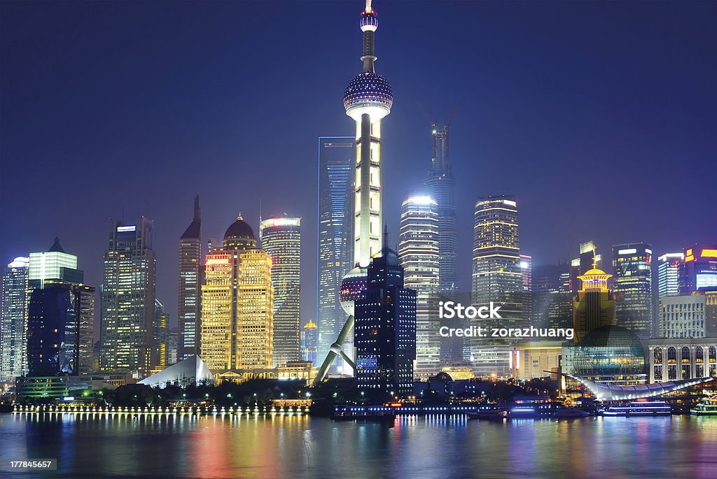 Stadtansicht Blick auf Pudong, Shanghai - Lizenzfrei Architektur Stock-Foto