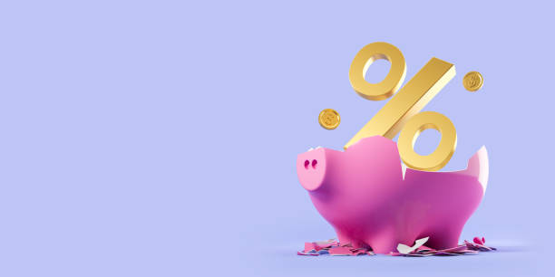 istock Smashed piggy bank with percent sign 1778457796