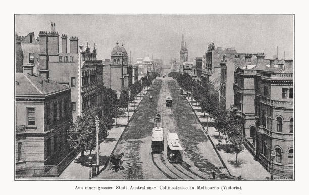 istock Collins Street in Melbourne, Australia, halftone print, published in 1894 1778465518
