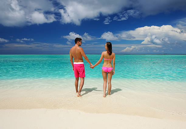 istock Couple on a beach at Maldives 177846682