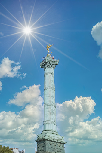 Paris, place de la Bastille, column with statue of the golden angel