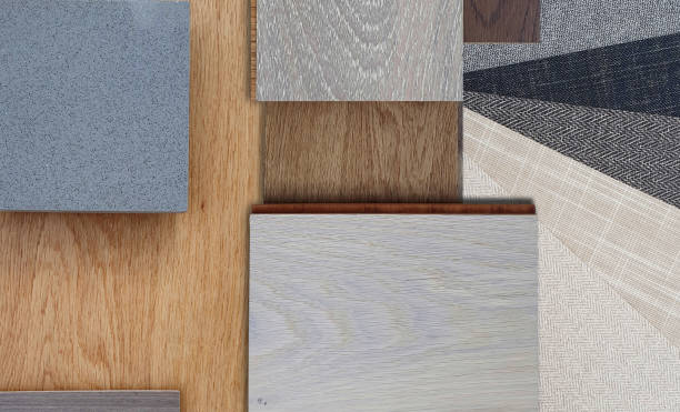 istock close up view showing material samples contains wooden engineering flooring tiles, veneer, stone and concrete tiles, fabric laminated. mood board shows various type of interior material palette. 1778467961