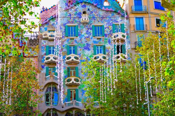 The streets in Barcelona are decorated for Christmas