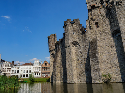 the historic city of Gent in Belgium at summer time